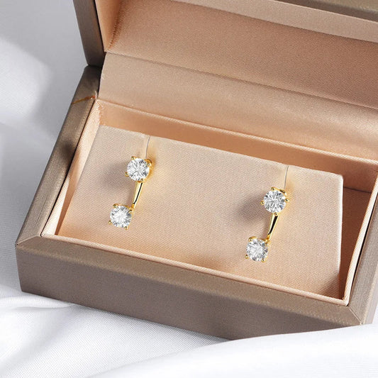 2CTTW 5MM Full Moissanite Stud Earrings for Women Sparkling D Color Lad Diamond 925 Sterling Silver Jewelry Wholesale