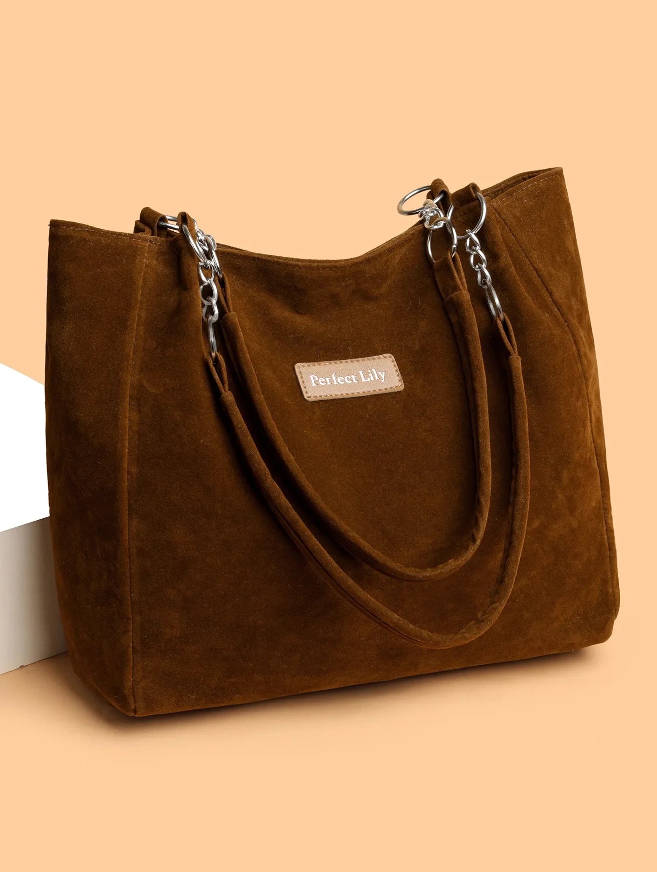 European American Autumn Winter Large Capacity Suede Women's Bag, Vintage Handbags Women Shoulder Bag, Retro Faux Suede Tote Bag