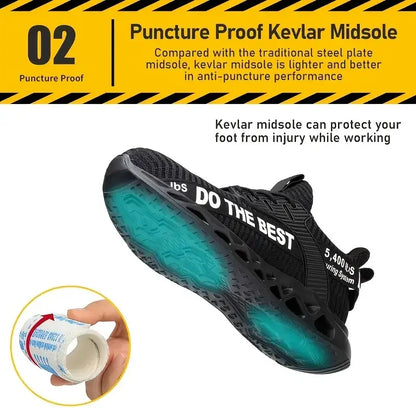 Steel Toe Safety Shoes for Men Women Light Protective Work Sneaker Anti-puncture Work Shoes Unisex Coustruction Safety WorkBoots