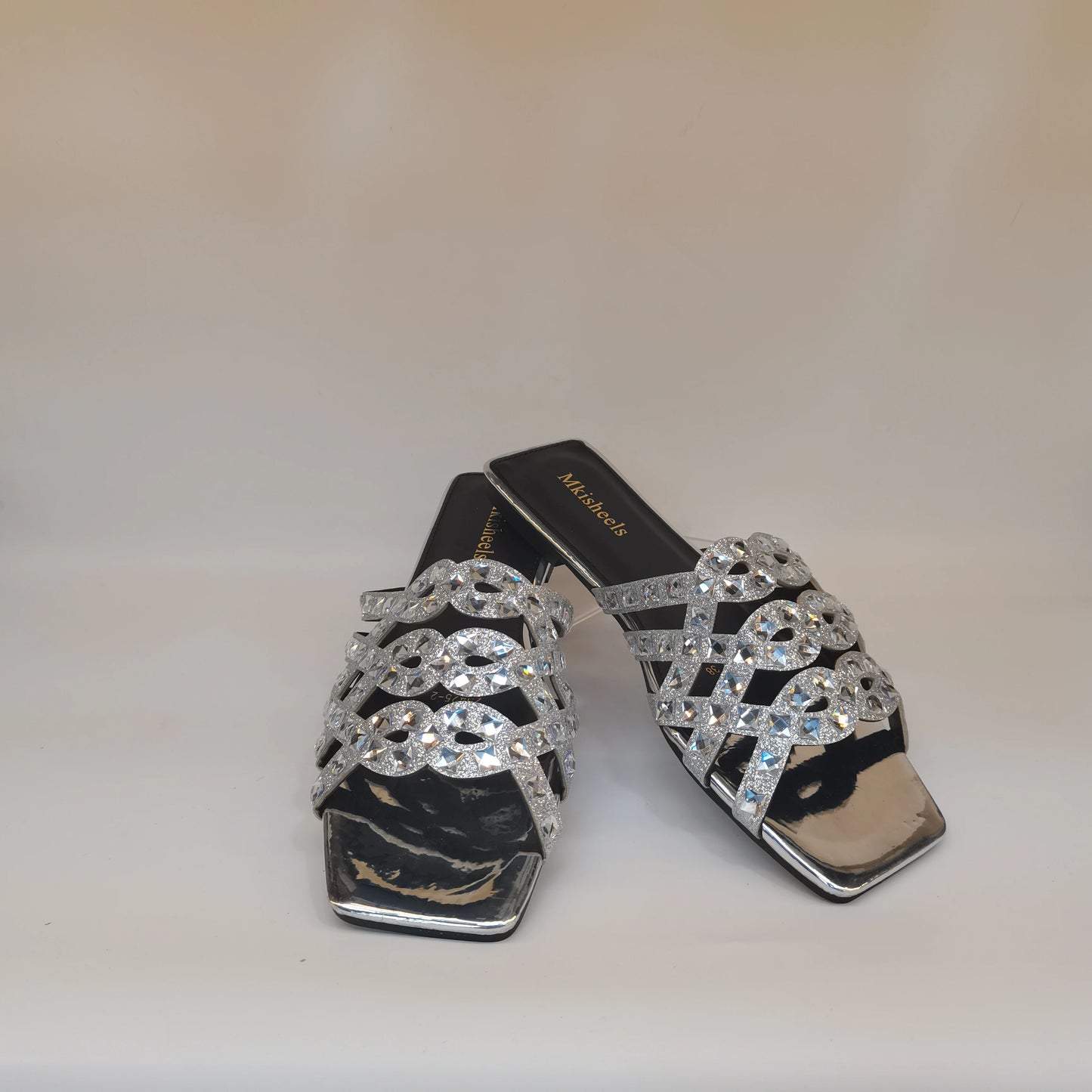 Pretty Soft Flat Shoes With Bag Set For Woman Fashion Style Rhinestone Party Slippers And Women Purse Latest Design