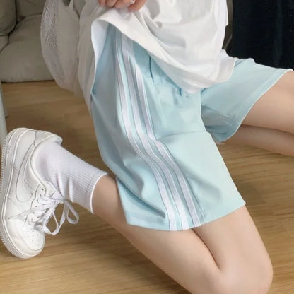 Cotton sports shorts women's summer and Korean version loose wide-footed five-point pants