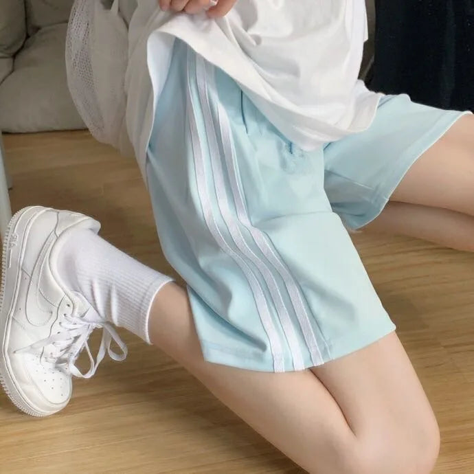 Cotton sports shorts women's summer and Korean version loose wide-footed five-point pants