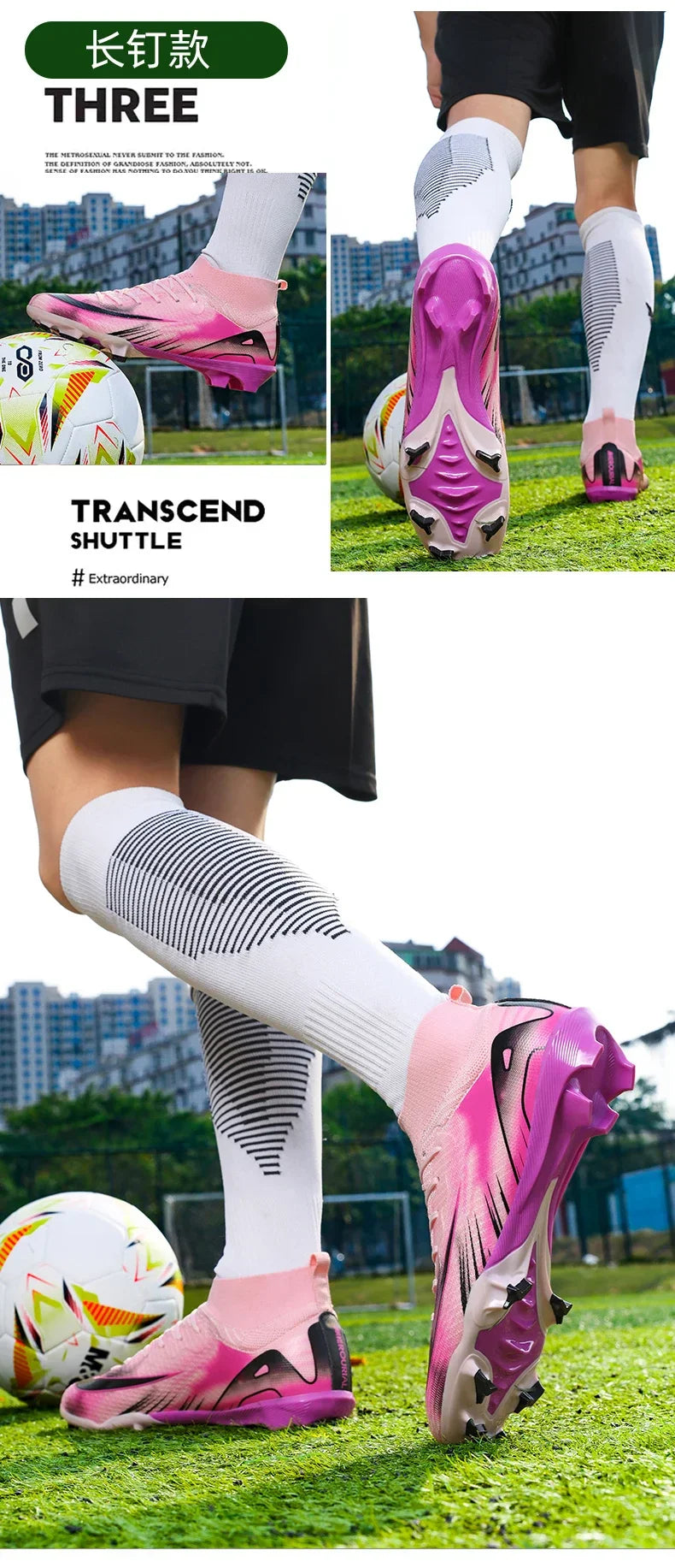 New Men Football Boots Training Shoes FG Ultralight Soccer Shoes Outdoor Drop Shipping Soccer Cleats Non-Slip Long Spikes