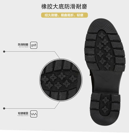 2026 Spring New British Fashion Men's Casual Leather Shoes Korean Style Slip-On Loafers Formal Men's Leather Shoes
