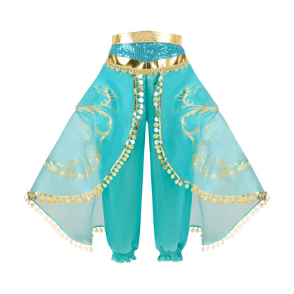 Jasmine Princess Dress for Girls Cosplay Aladdin Magic Lamp Costume Kids Halloween Birthday Carnival Party Vestidos