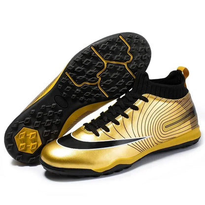 Men Soccer Shoes Ankle Outdoor Long Spikes Football Boots TF Professional Grass Cleats Unisex Football Shoes Chuteira Society