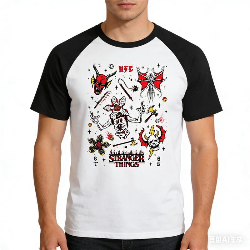 Hot Selling Fashion New Men's T-shirt 3D Wild Devil Style Printed Short Sleeve Tops Casual Men's and Women's Large Siz Clothing