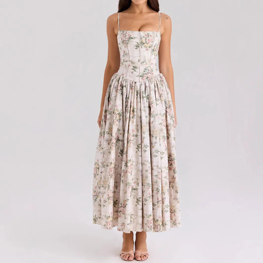 Summer Clothes for Women Midi Elegant Dress 2025 New Arrivals White Floral Print Holiday Dress