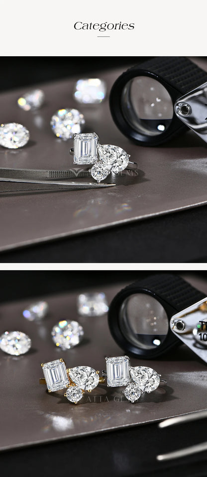 Total 5.5CT All Lab-Creatred Moissantie Ring for Women S925 Silver Engagement Ring Classic Wedding Engagemen Jewelry