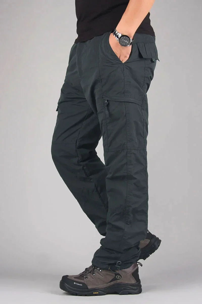 Men's Fleece Cargo Pants Winter Plush Tactical Pants Casual Joggers 3XL Korean Loose Hiking Running Warm Thermal Trousers