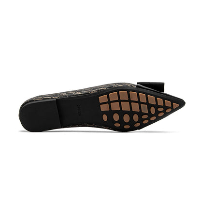 Flat Shoes 2025 Women's  New Pointed Shoes Bow Flat Shoes Woman Commuter