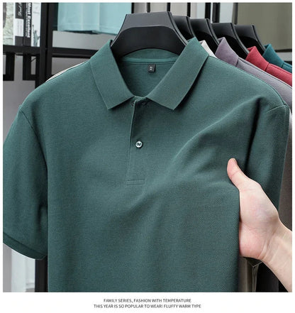20 Colors Men's 100% Cotton Polo Shirt - Summer Casual Breathable Tee,Ideal for Golf and Sports,Business Casual,Silk-Like Finish
