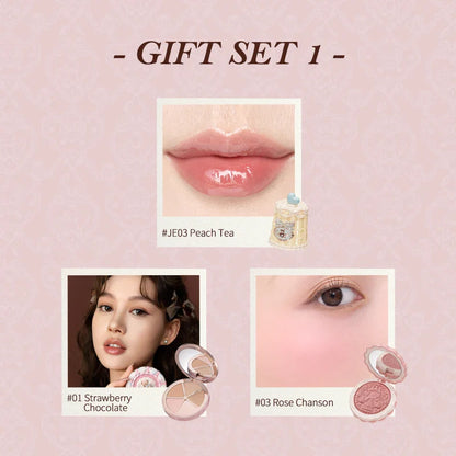 Flower Knows Makeup Set Sweetie Bear Gift Kit Setting Powder Long Lasting Concealer Palette Matte Blush Lipstick Pressed Powder