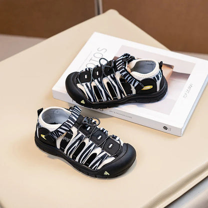 Boys Girls Casual Toes Capped Shoes Soft Sole Kids Sport Sandals Non-slip Children Summer Beach Shoes Classic Pull Rope 2025 New