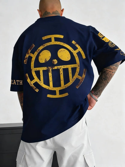 Plus Size T-shirt for Men and Women 2025 Summer New Anime Peripheral Harajuku Loose Casual Family Short Sleeved Top