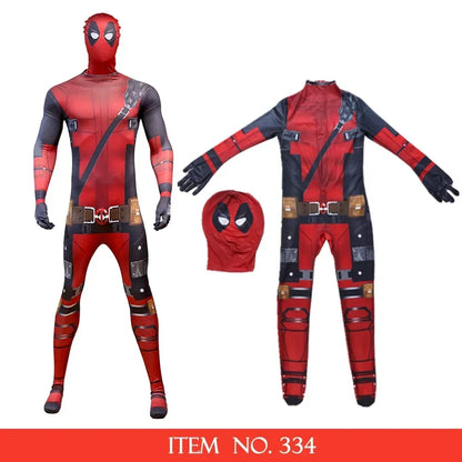Deadpool Child Costume Halloween Costumes Kids Men Adult Superhero Bodysuit Jumpsuit Children Cosplay Costume Swords Accessories