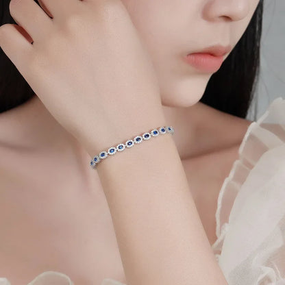 Real 18k White Gold Red Blue Green Moissanite Bracelet for Women Platinum Pt950 Single Row Diamond Simple and Versatile Gift