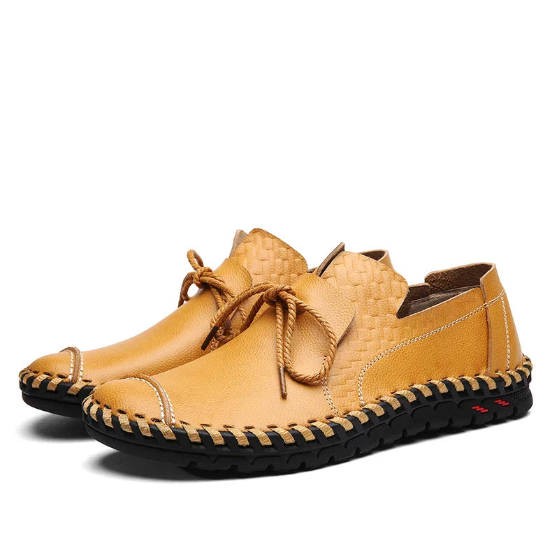 Spring Handmade Leather Men Shoes Casual Sneakers Slip On Loafers Men Driving Soft Leather Shoes Men Hot Sale Zapatillas Hombre