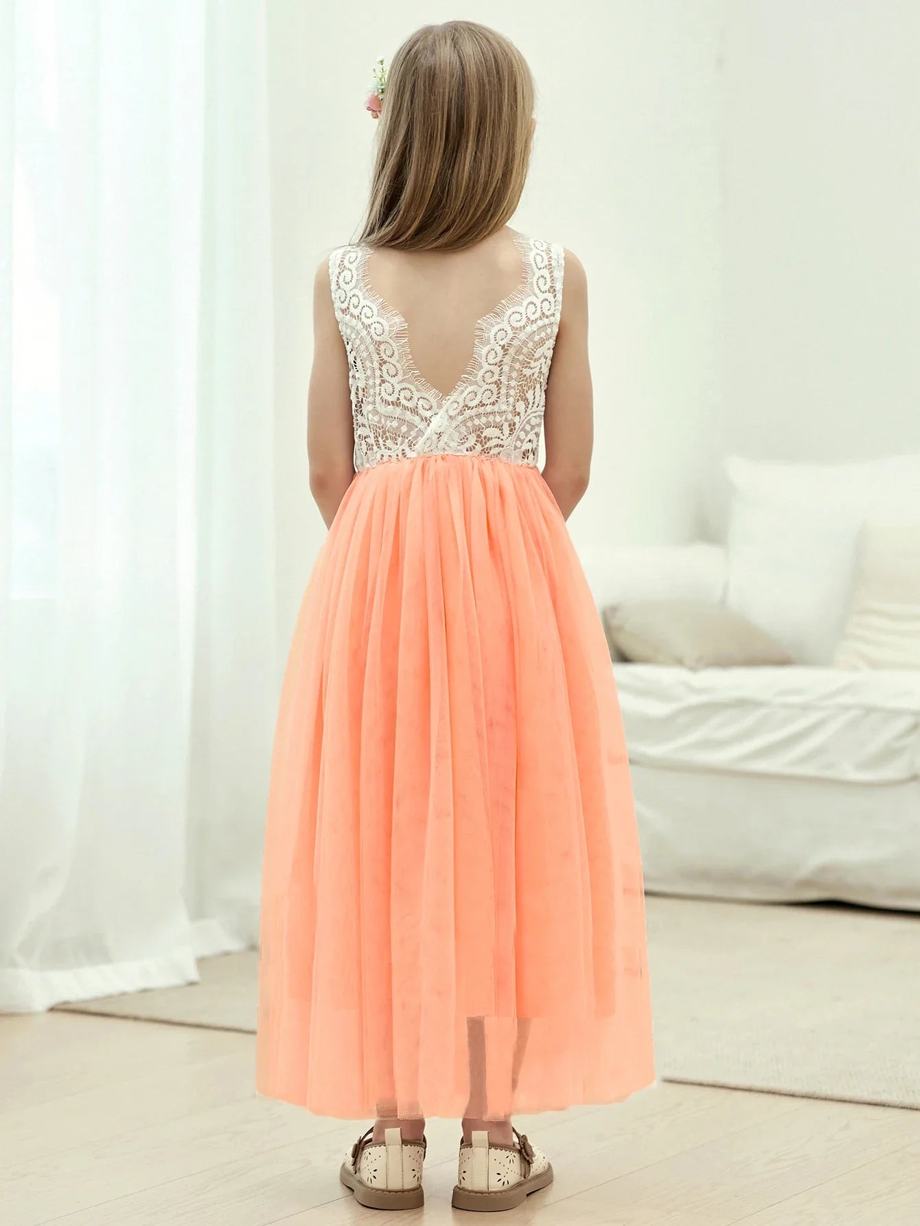 Vestido de Dama de Honra para Bebê Crianças Verão Princesa Festa Renda Casamento Aniversário Vestidos Roupa Infantil 2 4 6 8 10 12 14