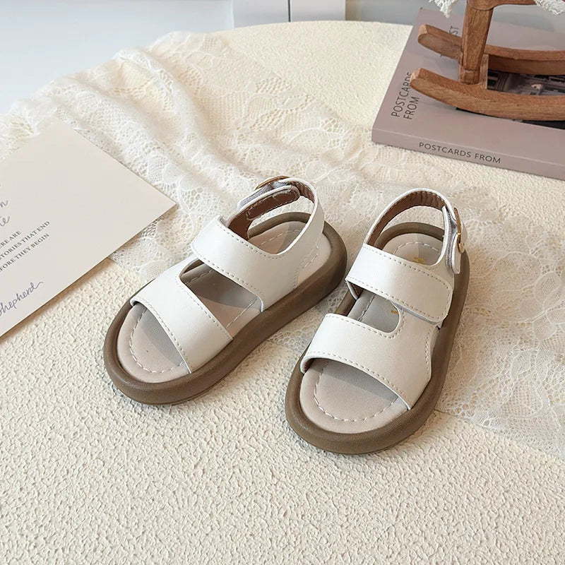 2026 Children Casual Beach Shoes for Girls Boys Summer New Fashion Korean Style Soft Sole Anti-slippery Versatile Roman Sandals