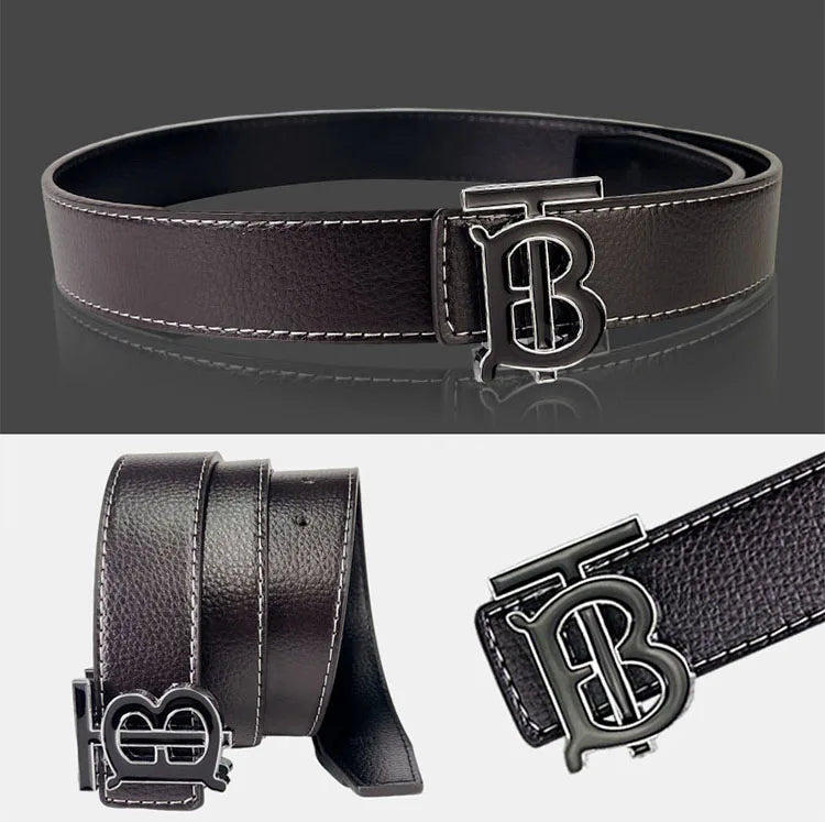 Men's Silver PU Leather Business Belt Cool Style Multi-Color for Jeans Dress Pants Office Wear