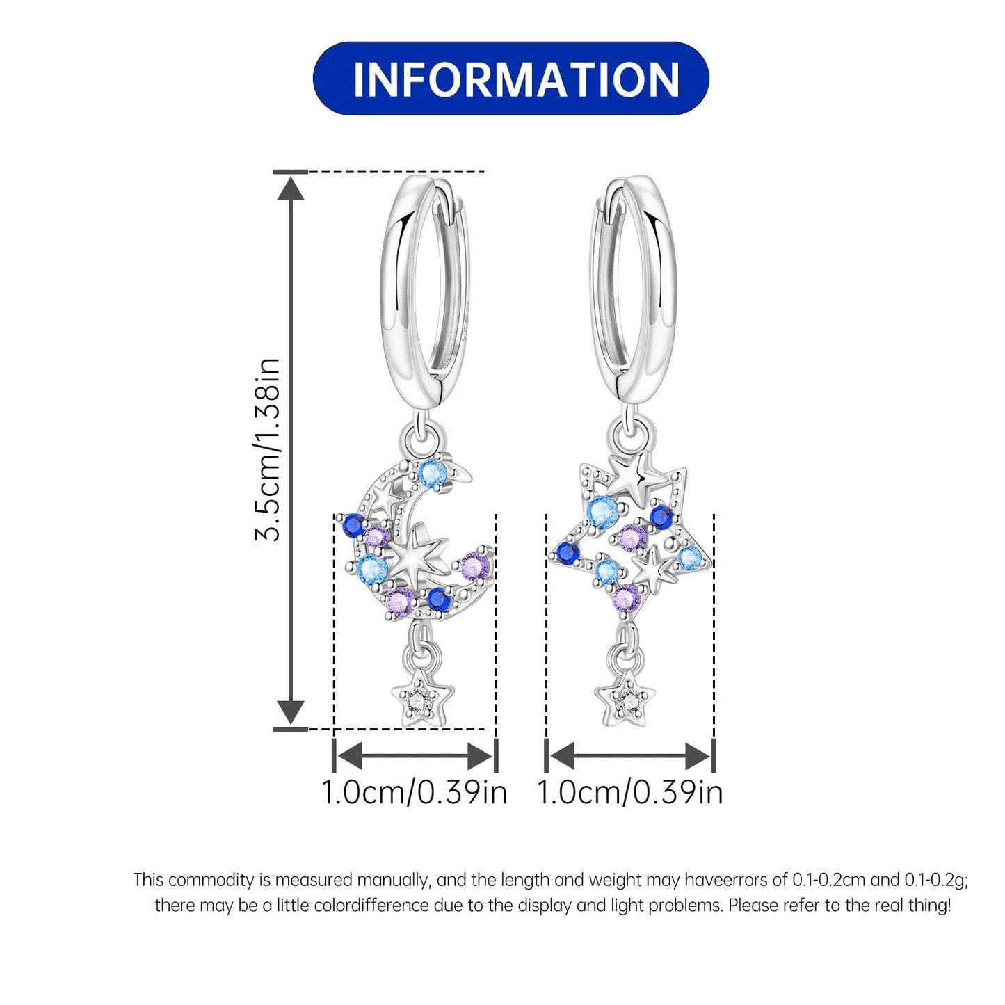 925 Sterling Silver Multi Layer Starry Tassel Drop Earrings Women Earrings Charm Trend Versatile Party Jewelry Gifts