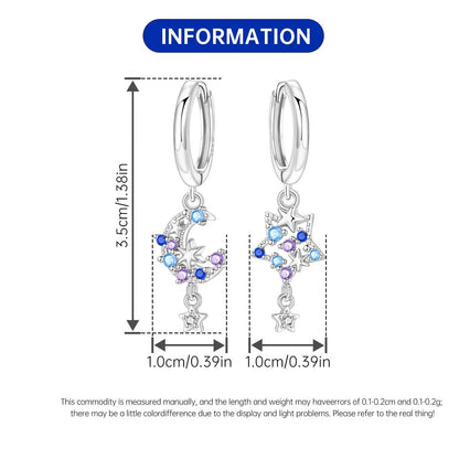 925 Sterling Silver Multi Layer Starry Tassel Drop Earrings Women Earrings Charm Trend Versatile Party Jewelry Gifts