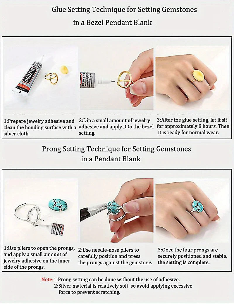 1pc 3-15mm Round 4 Prong Ring Settings Solid 925 Sterling Silver Rose Golden Ring Bezel For Gemstone