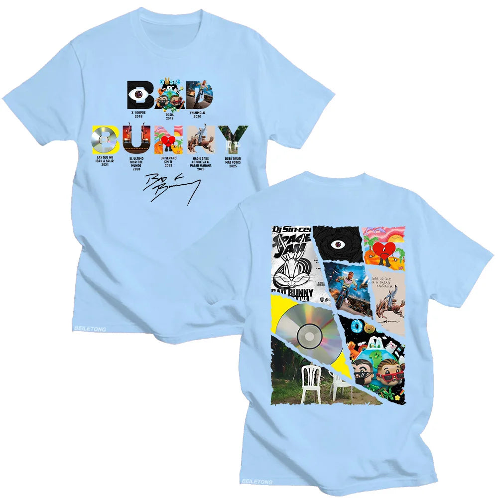 Bad Bunny Fashion 2025 New Cotton Tshirts Vintage Funny Frog Debí Tirar Más Fotos Tees Women Men Design Aesthetic Top Y2K Trends