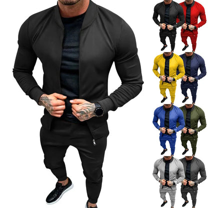 2025 Men's Fitness Sports Style Outdoor Casual Zipper Set In Stock
