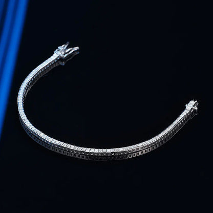 Princess Cut Full 1.5mm 2mm D Color Moissanite Tennis Bracelet for Women Man 925 Silver Pass Diamond Test Link Bracelets
