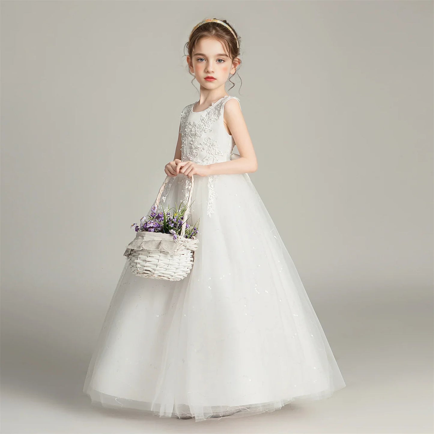 Kids Dresses For Girls Lace Dress Gown Princess Clothes Children Formal Evening Party Flower Girls Wedding Vestidois
