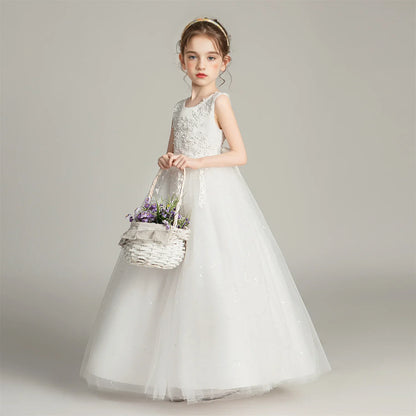 Kids Dresses For Girls Lace Dress Gown Princess Clothes Children Formal Evening Party Flower Girls Wedding Vestidois