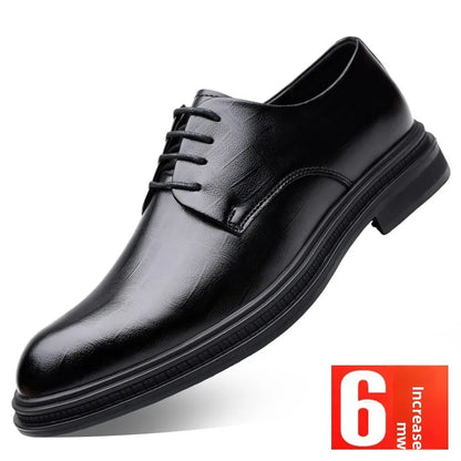 Men's 6cm/8cm Height Increase Breathable Hollow Out Oxford Dress Shoes Leather Formal Business Wedding Groom Shoes for Summer