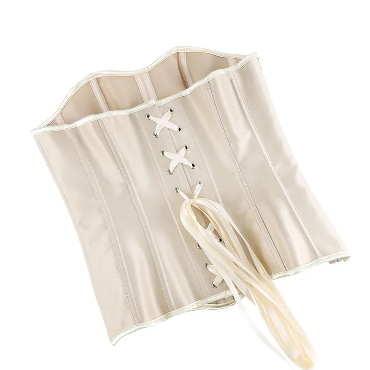White Sexy Corsets Bustiers for Women Overbust Corset Top Corselet Satin Up Zipper Corsetto Shaper Gothic Korsett Black