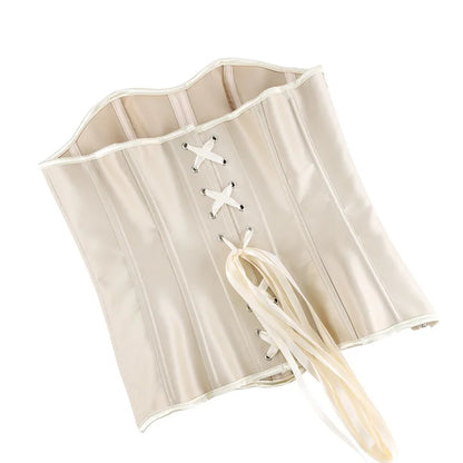 White Sexy Corsets Bustiers for Women Overbust Corset Top Corselet Satin Up Zipper Corsetto Shaper Gothic Korsett Black