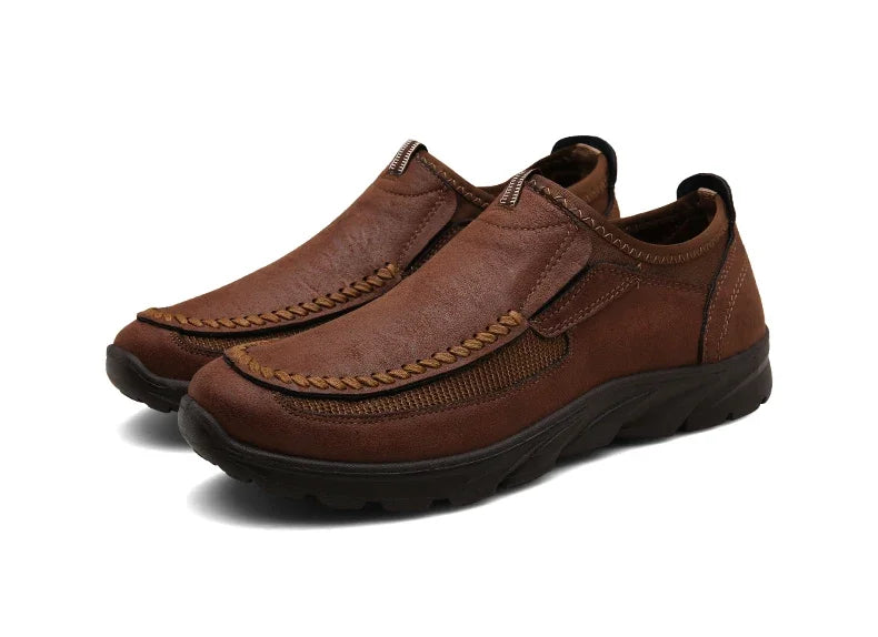 Sapatos Casuais Masculinos Respiráveis Mocassins Tênis Moda Confortável Plano Feito à Mão Retrô Lazer Mocassins Sapatos Masculinos