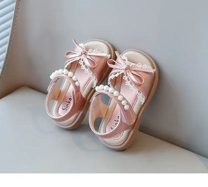 Kids Summer Beach Shoes Bow New Classmate Baby Soft Sole Fashion Girls Sandals Non-slip Princess Shoes Size 25-30