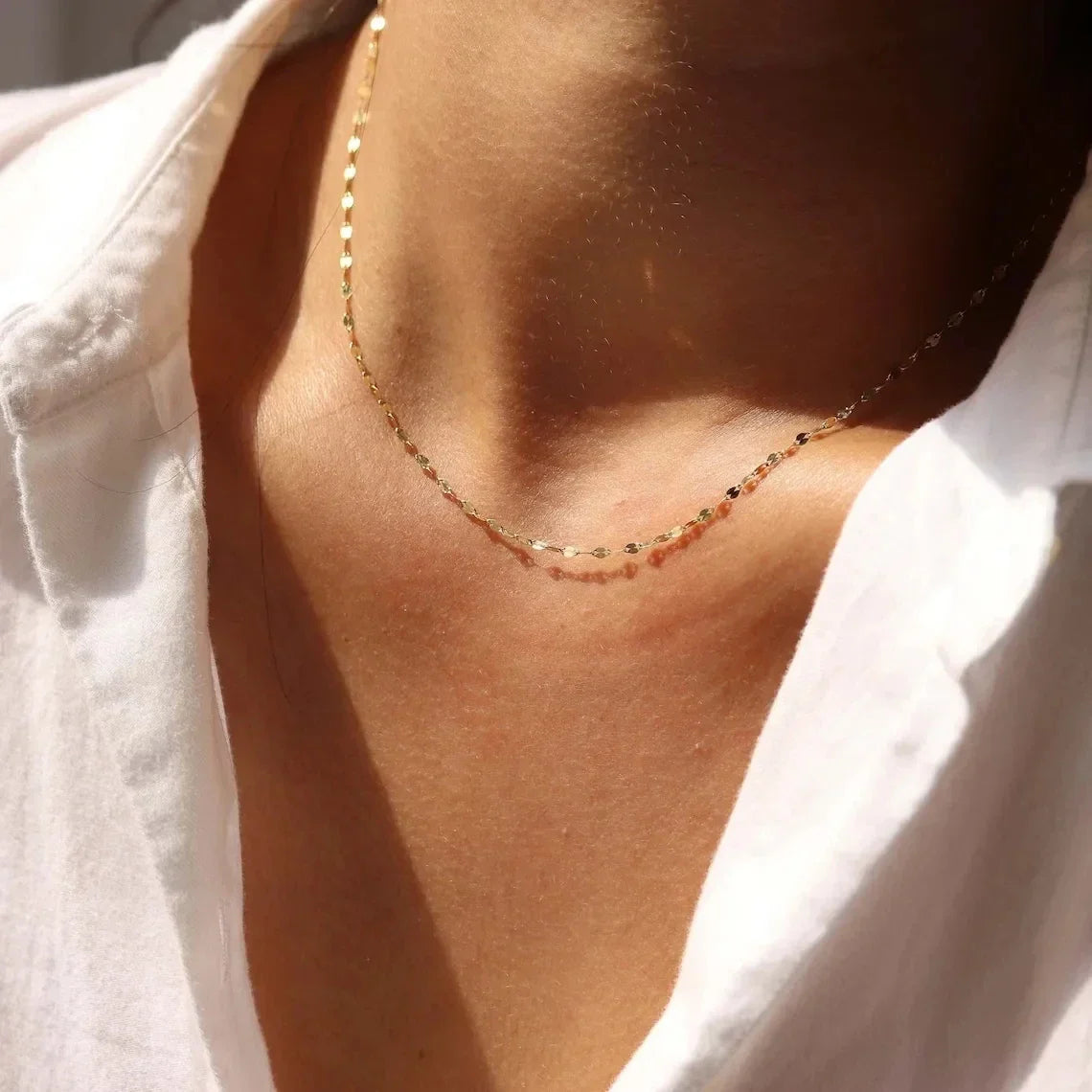 5Pcs/Lot Stainless Steel Bead Rope Link/Cuban/Paperclip Links Snake Chain Necklace Diy Women Jewelry 18K Gold Color Neck Chains