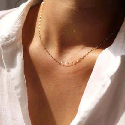 5Pcs/Lot Stainless Steel Bead Rope Link/Cuban/Paperclip Links Snake Chain Necklace Diy Women Jewelry 18K Gold Color Neck Chains