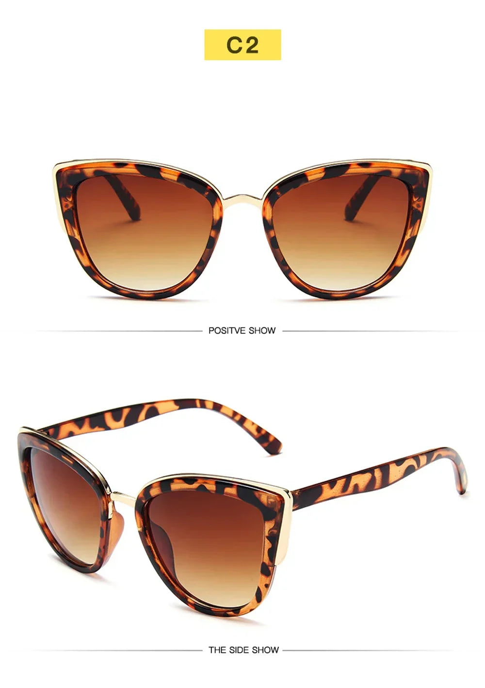 Retro Cateye Sunglasses for Women Polarized Vintage Classic Eyewear UV400 Protection