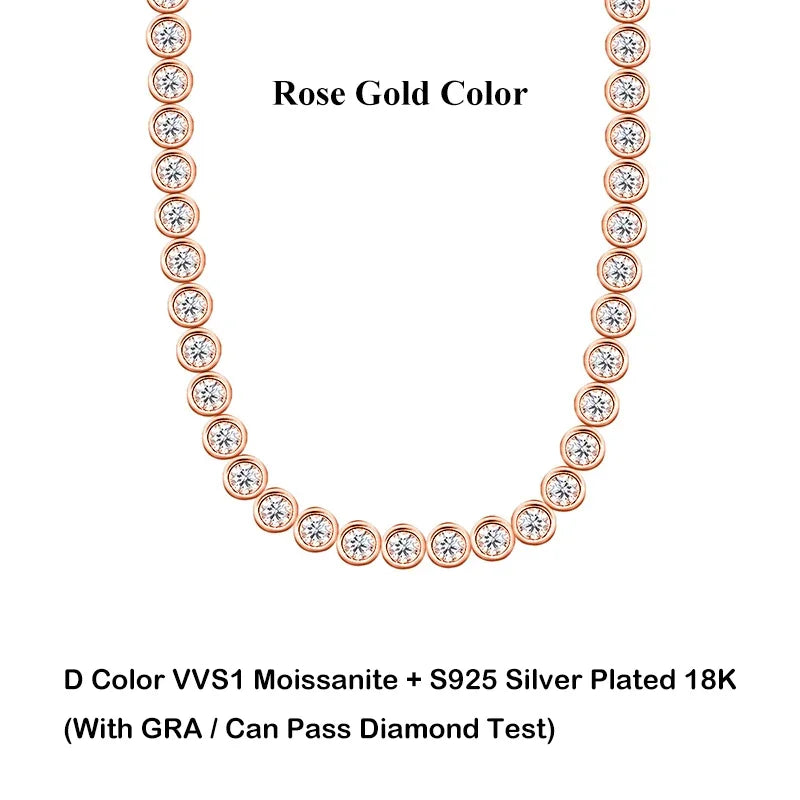 Sparkling 2/3mm Full Moissanite Tennis Bracelet for Women Party S925 Silver Plated 18K Pass Diamond Test Bezel Bracelets