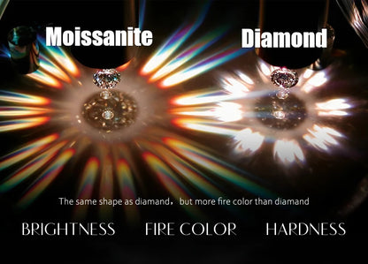 New Brand 18K 14K 10K Yellow Gold Moissanite Ring Round Cut 3.0CT Ring for Women Birthday Diamond for Wedding Gift