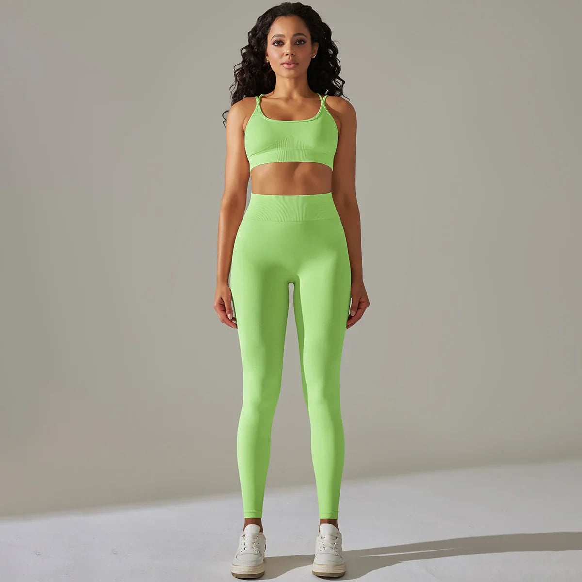 2 Pcs Women Yoga Set Sexy Seamless Sports Set Gym Fitness Bra Set Hip Push Up Leggings Set Workout Clothing Women Sportswear