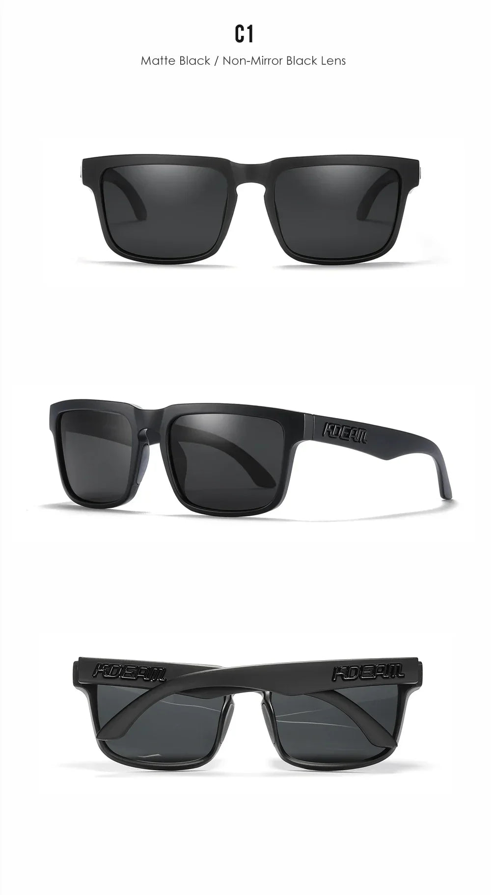 Unisex Square Sunglasses Polarized Coated Lens Suitable For Driving Fishing Sunglasses Anti-Blue Light Computer Eyeglasses