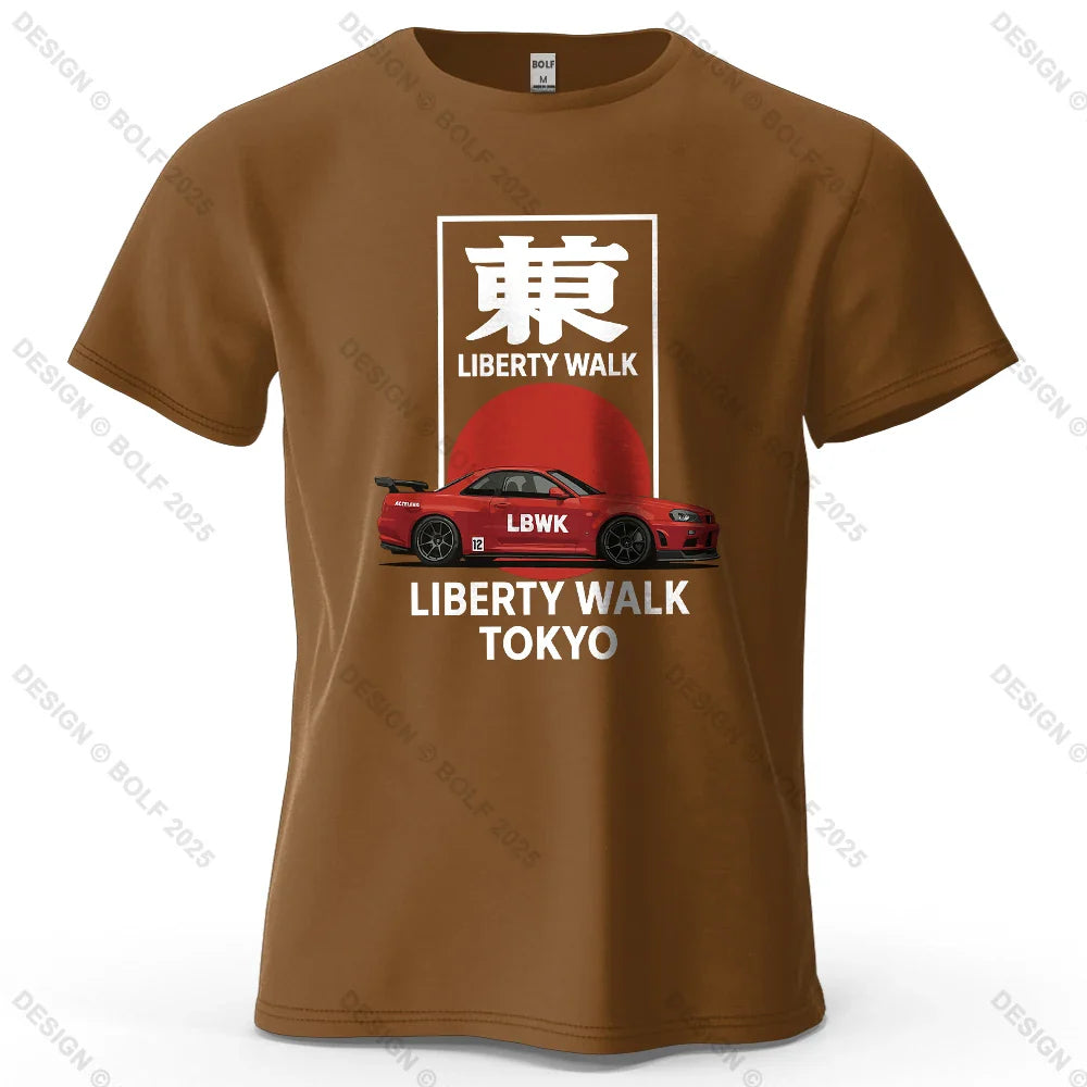 Liberty Walk Tokyo Printed Men's T-Shirt 100% Cotton Oversized Stylish Graphic Tees for Women Tops Tees Casual Streetwear