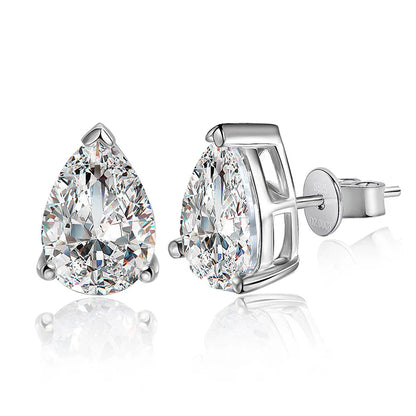 D VVS1 Pear Moissanite Earrings for Women GRA Certified Lab Grow Diamond Solid 925 Silver Plated 18k Gold Stud Earring