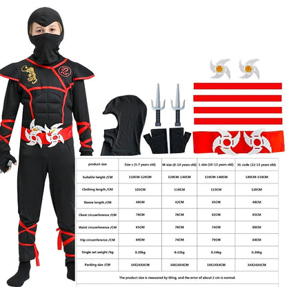 Disfraz de Ninja para Halloween, Disfraz de Samurai Japonés, Mono de Ninja con Accesorios de Espuma