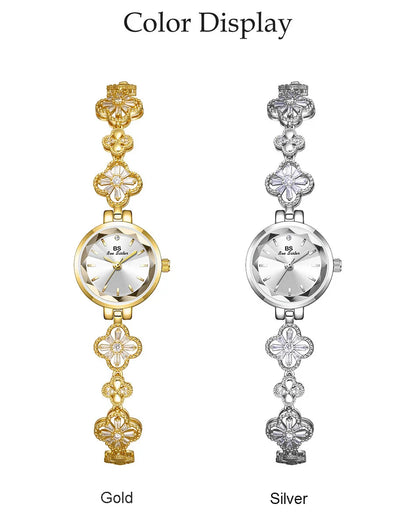 Watches For Women Fashion Elegant Gold Silver Bracelet Small Quartz Wristwatch 2025 Women's Lucky Watch Girlfriend Lovers Gift