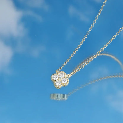 100% 925 Sterling Silver Turquoise Crystal Petal Patter Pendant Necklaces For Women Delicate Wedding Jewelry Collar Mujer
